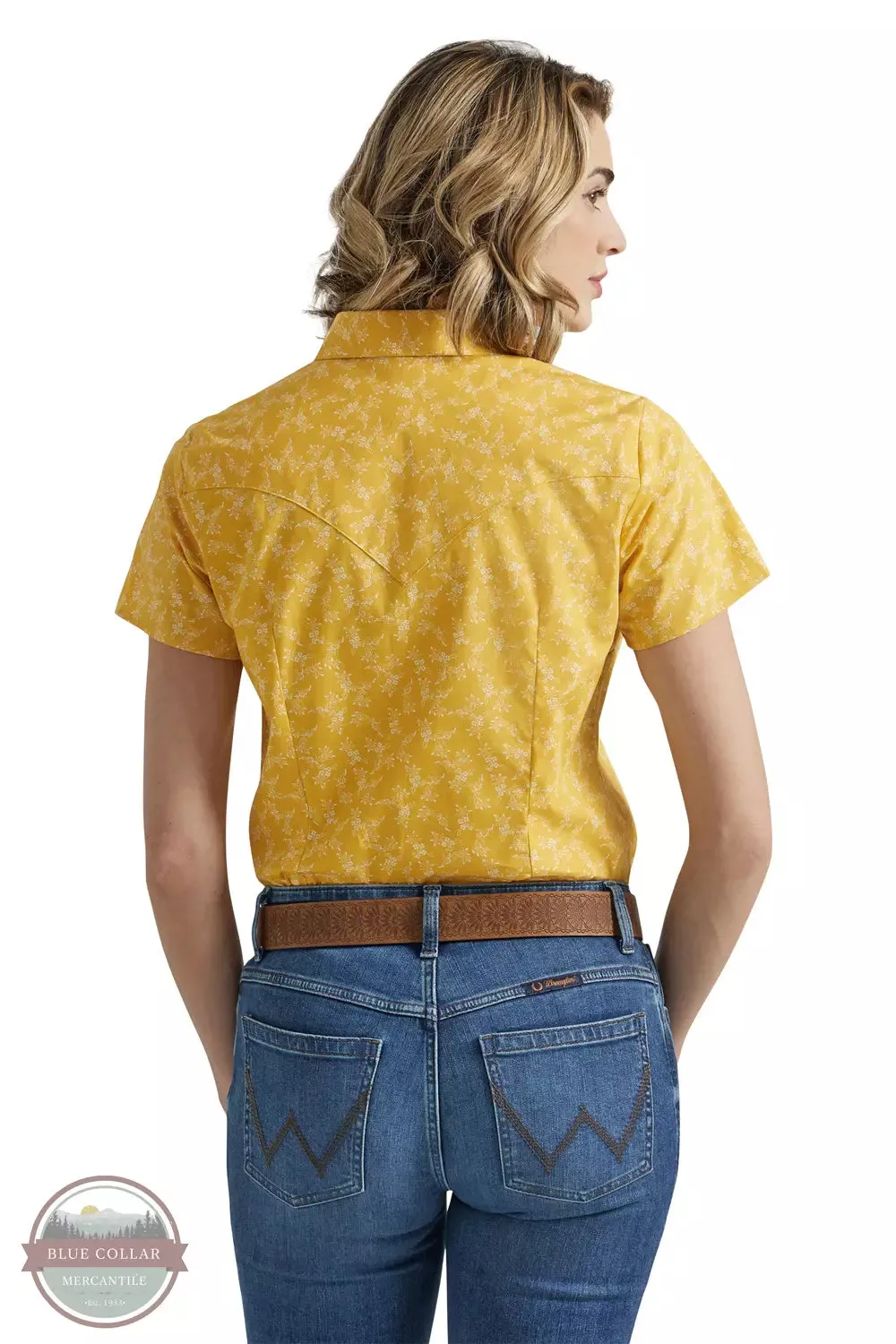 112347162 Yellow Western Snap Short Sleeve Shirt