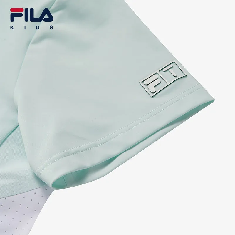 (130-165cm) FILA KIDS PERFORMANCE GOLF Girl's Short Sleeve Polo in Light Green