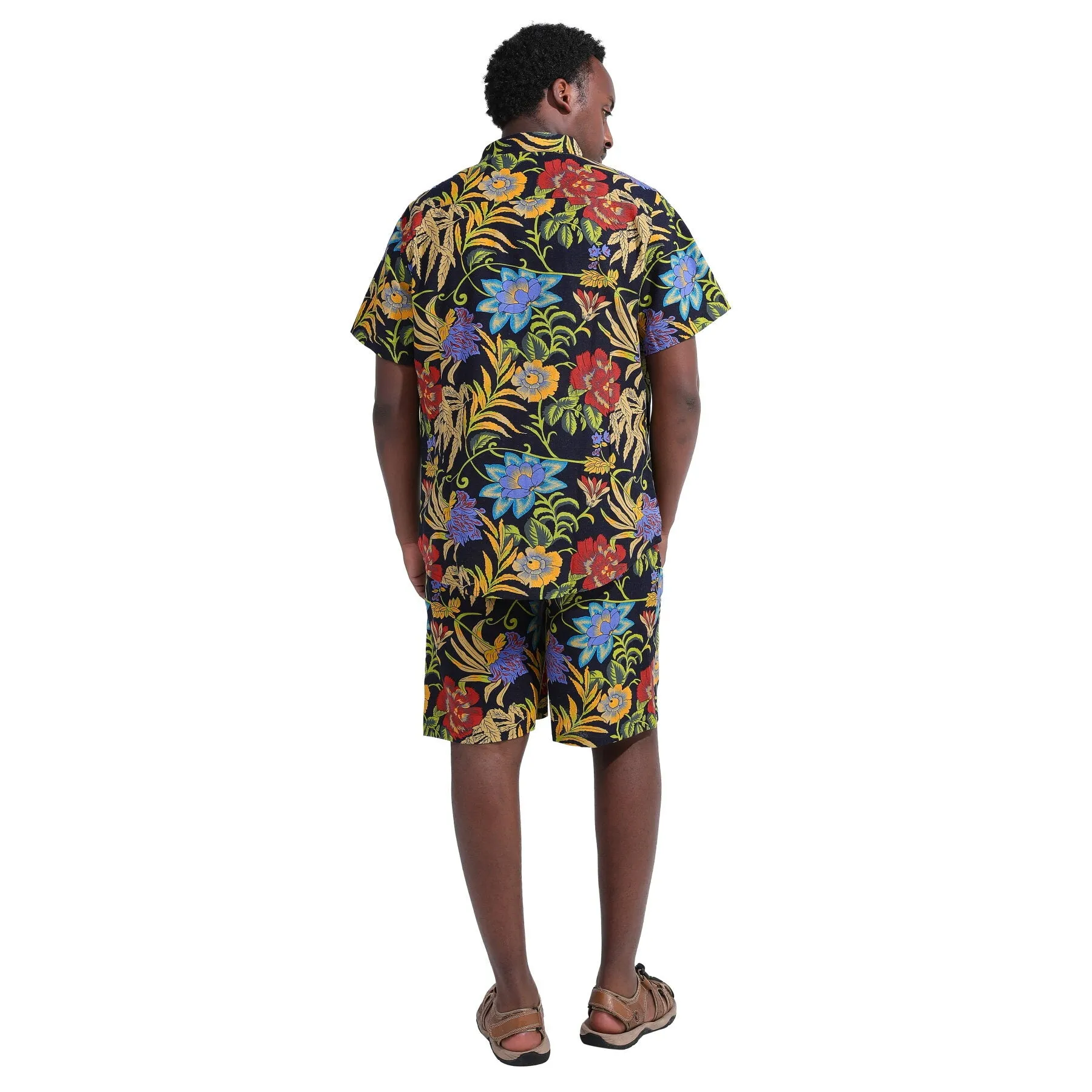 2-Piece Flower Hawaiian Style Printed Summer Suit