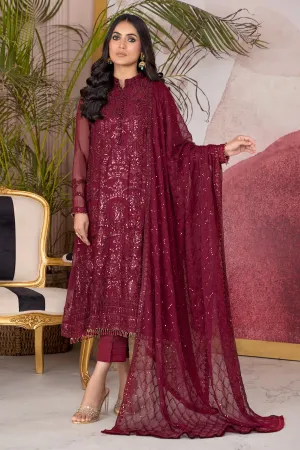 Afreen By Zarif Embroidered Net Unstitched 3 Piece Suit - 04