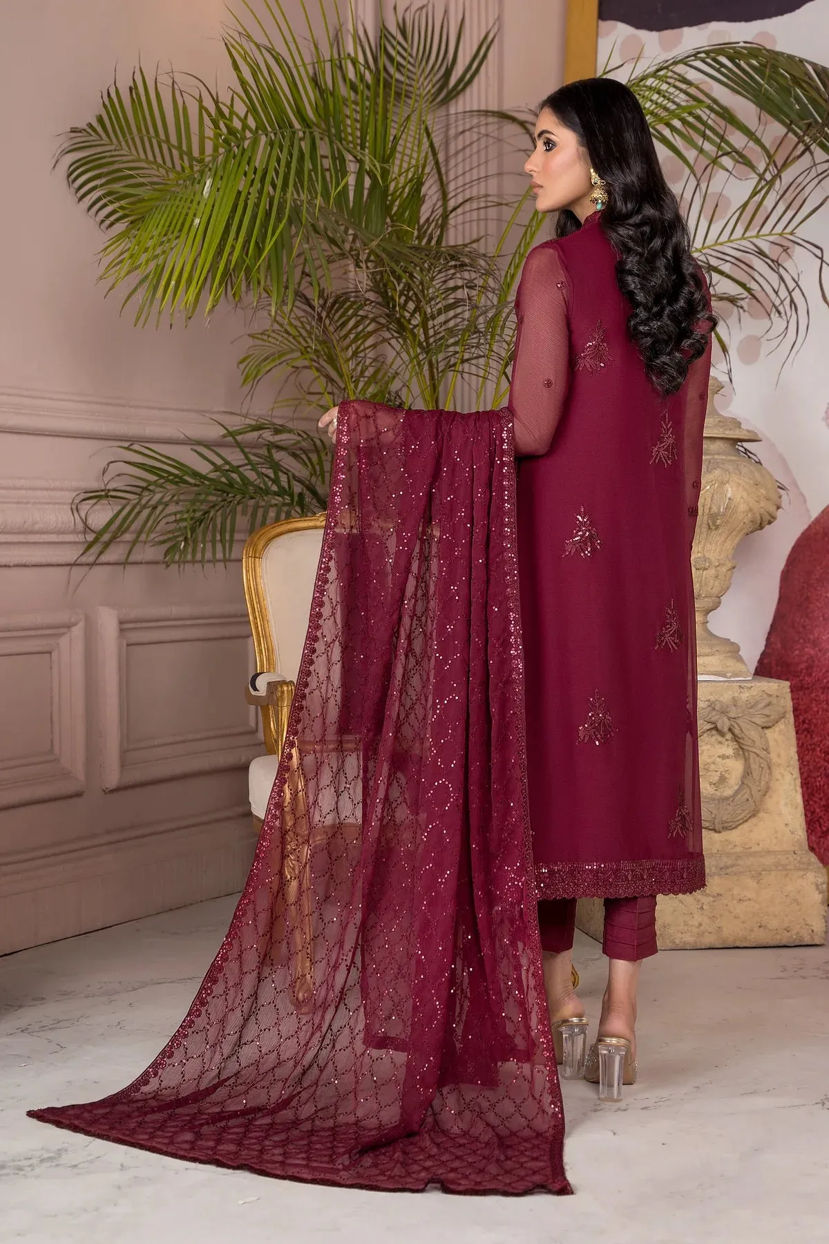 Afreen By Zarif Embroidered Net Unstitched 3 Piece Suit - 04