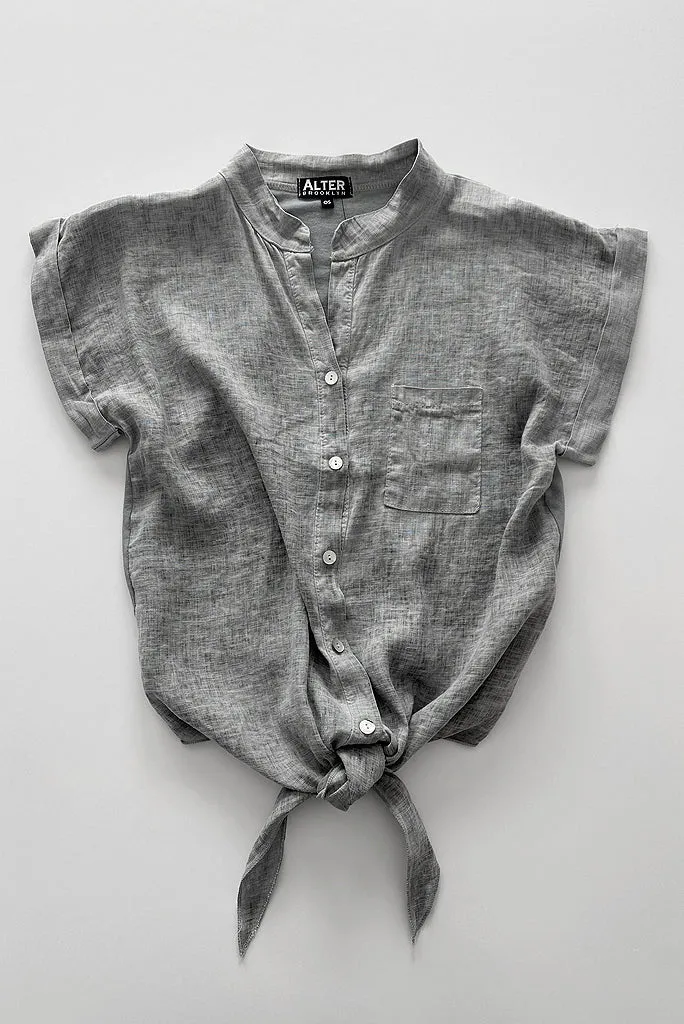 ALTER LINEN SAFARI TIE TOP