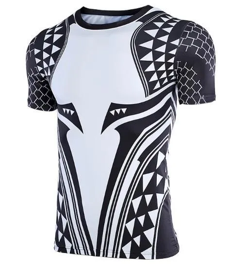 Aquaman 'Dark Tattoo' Short Sleeve Compression Rash Guard