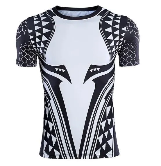 Aquaman 'Dark Tattoo' Short Sleeve Compression Rash Guard