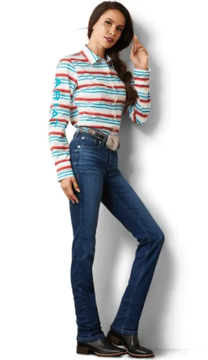 Ariat Women's REAL Kirby Rosa Serape Stretch Long Sleeve Western Shirt 10043551