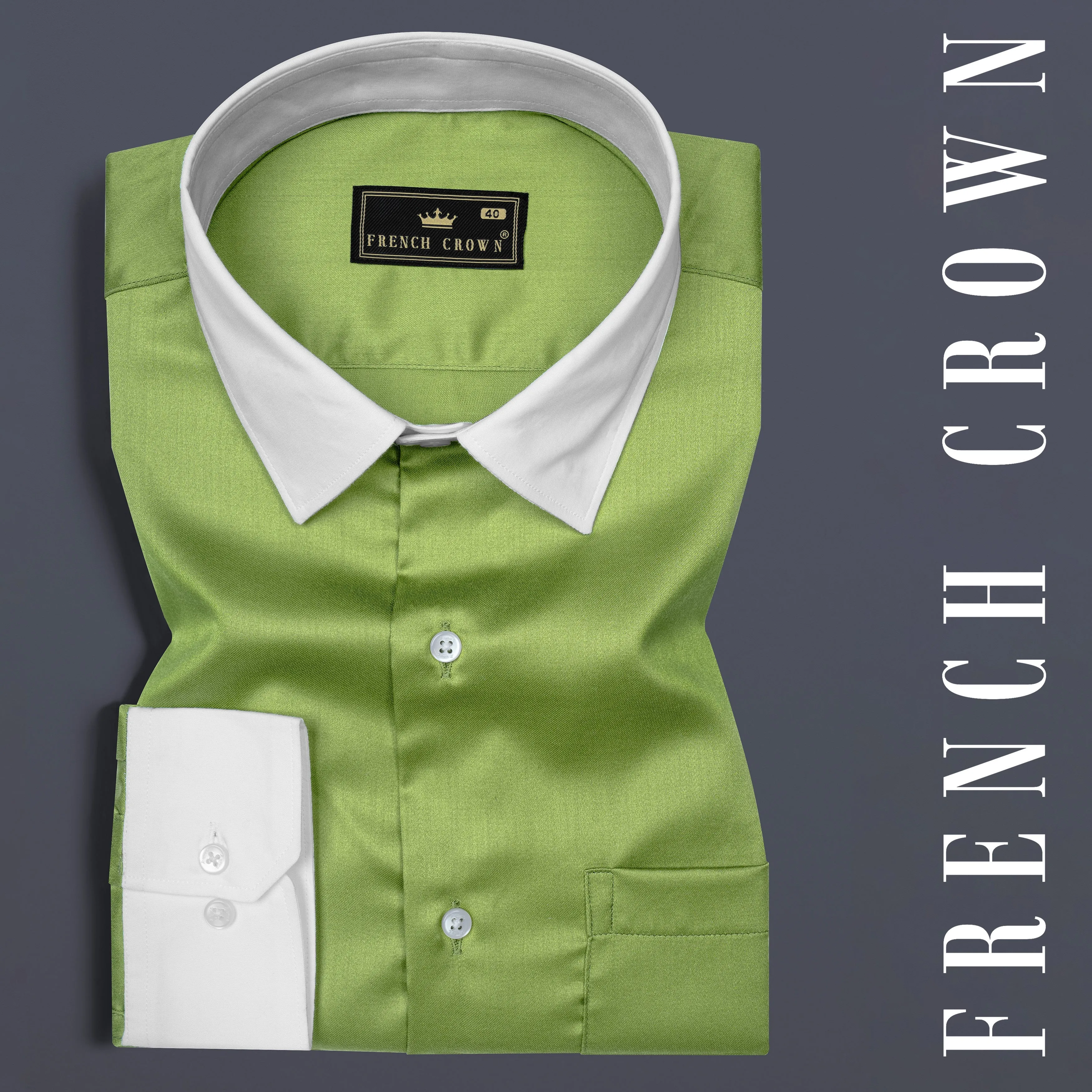 Asparagus Green Subtle Sheen Super Soft Premium Cotton Shirt