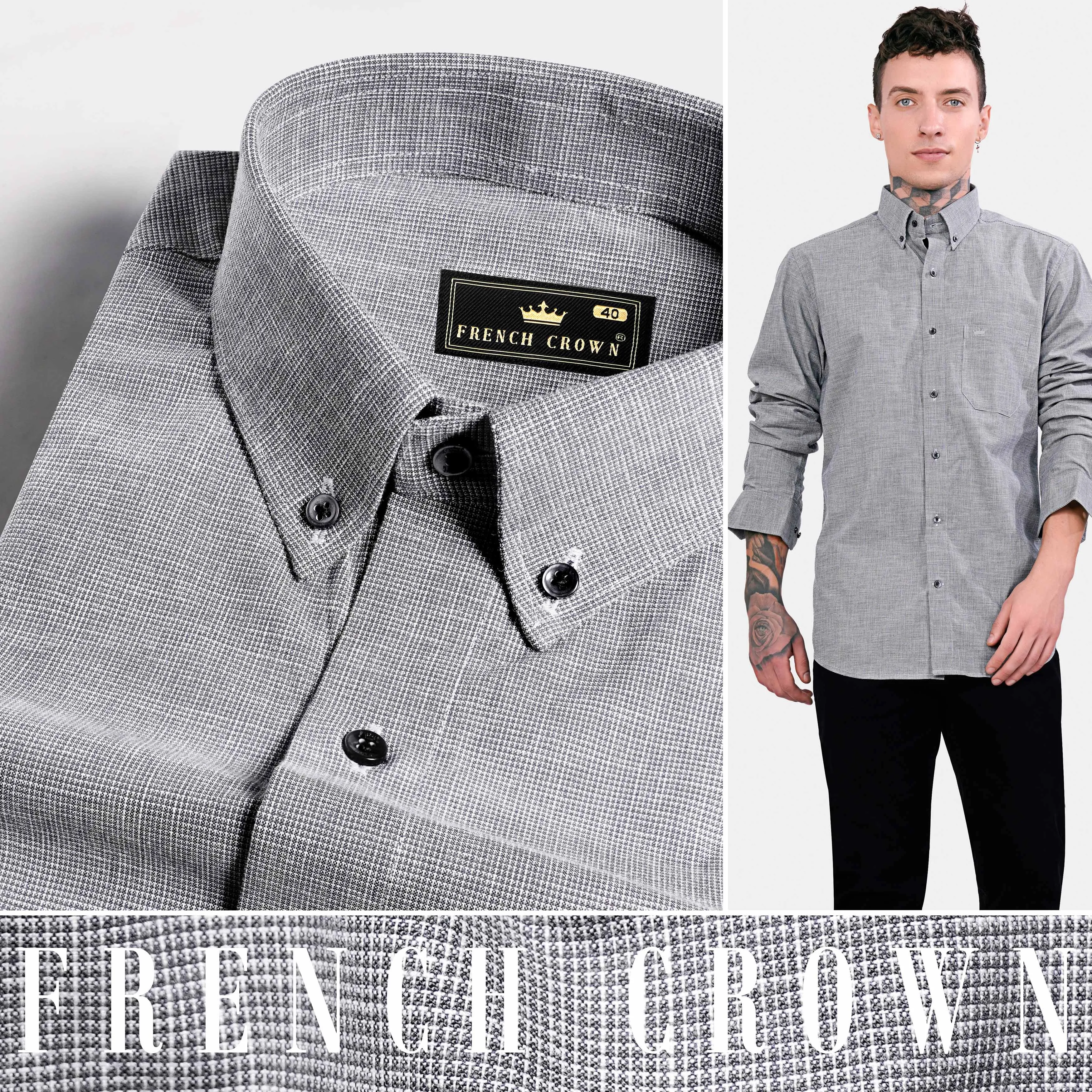 Battleship Gray Royal Oxford Button Down Shirt