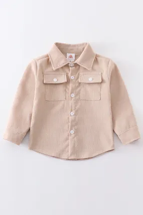 Beige corduroy button down shirt