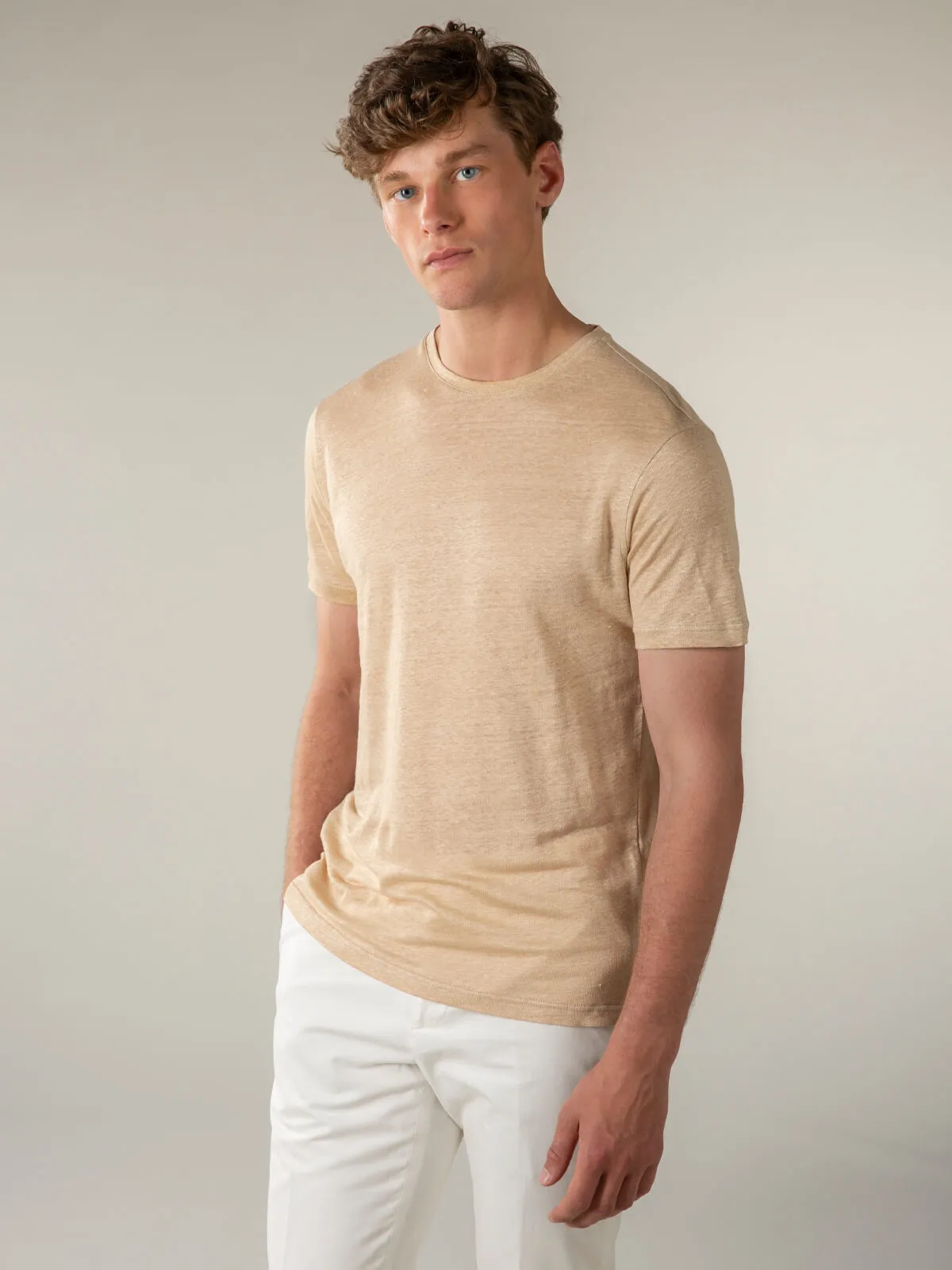 Beige Linen T-shirt