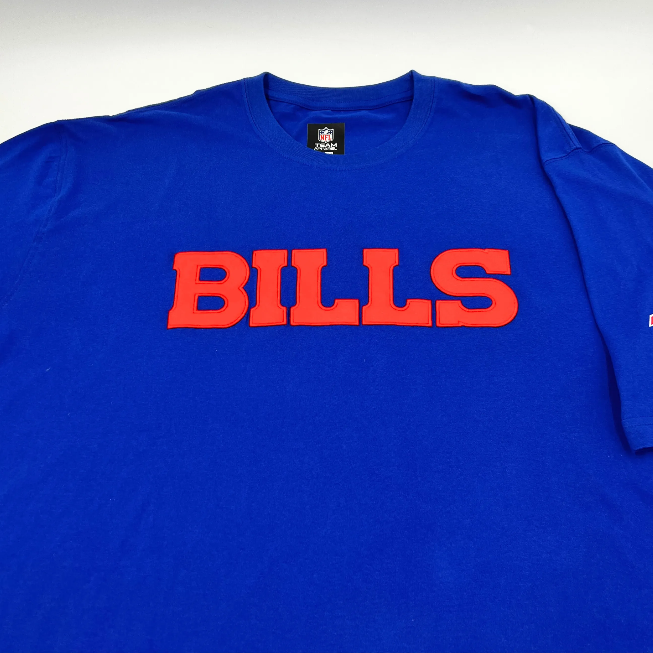 BIG & TALL New Era Bills Embroidered Royal Blue Short Sleeve Shirt