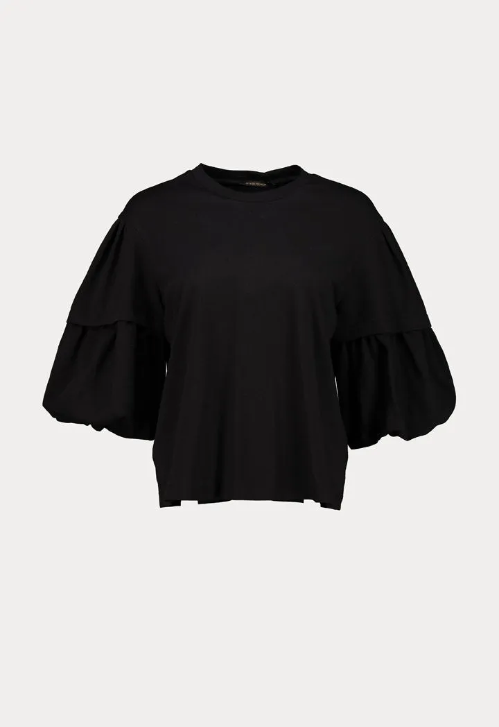 Black Puff Sleeve Top