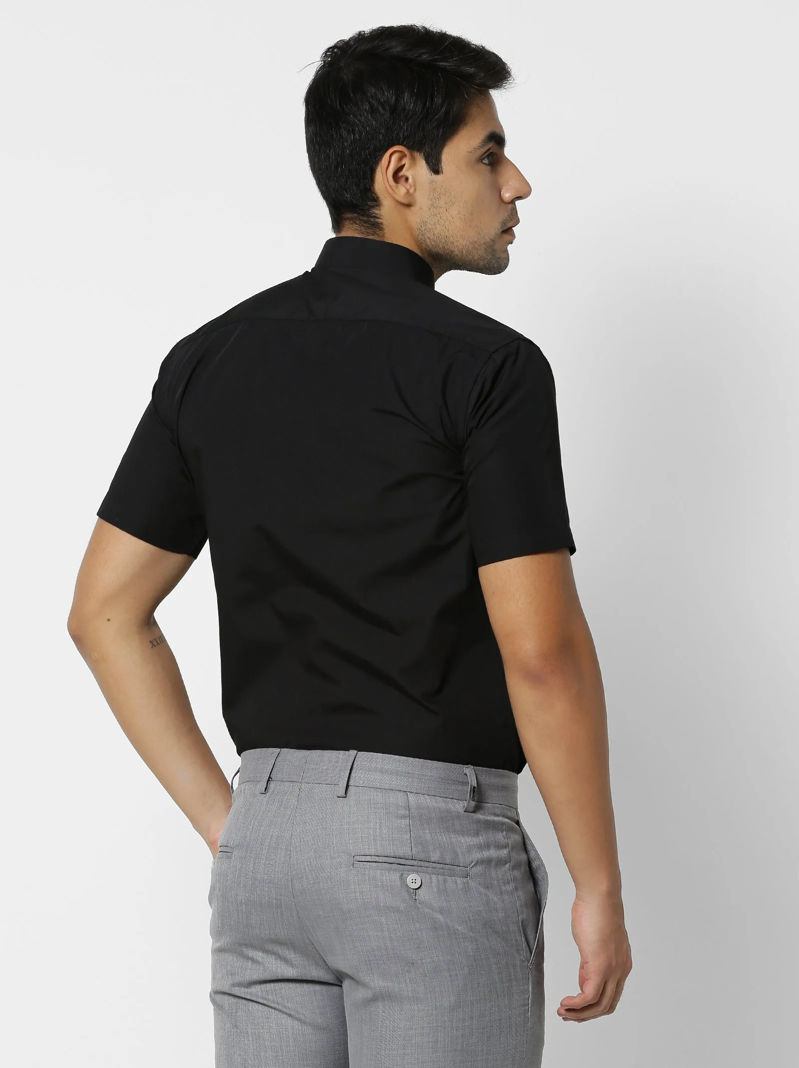 Black Solid Formal Shirt