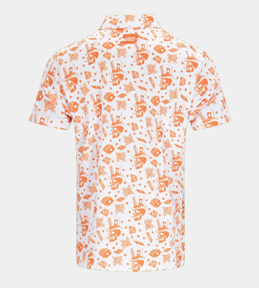 BLACKJACK POLO - WHITE / ORANGE