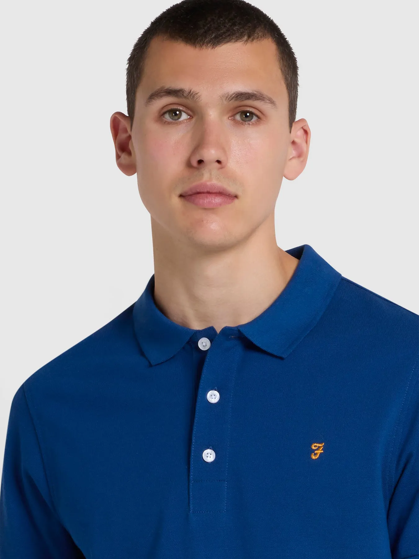 Blanes Slim Fit Organic Cotton Polo Shirt In Blue Peony