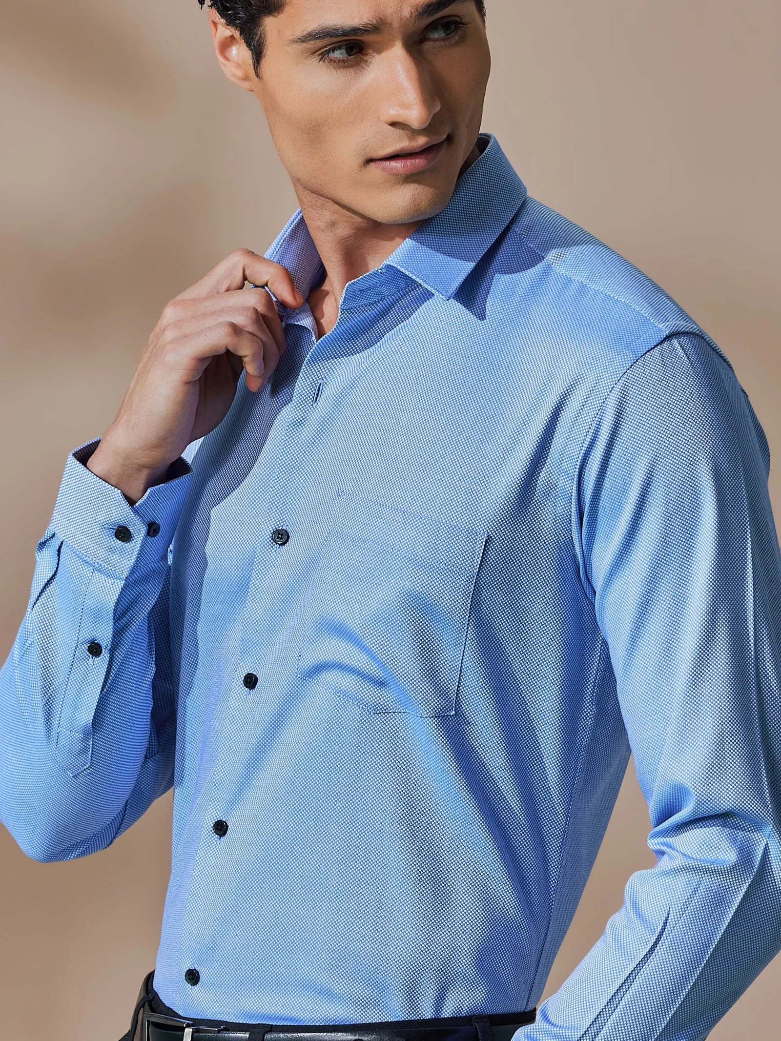 Blue Dobby Formal Shirt