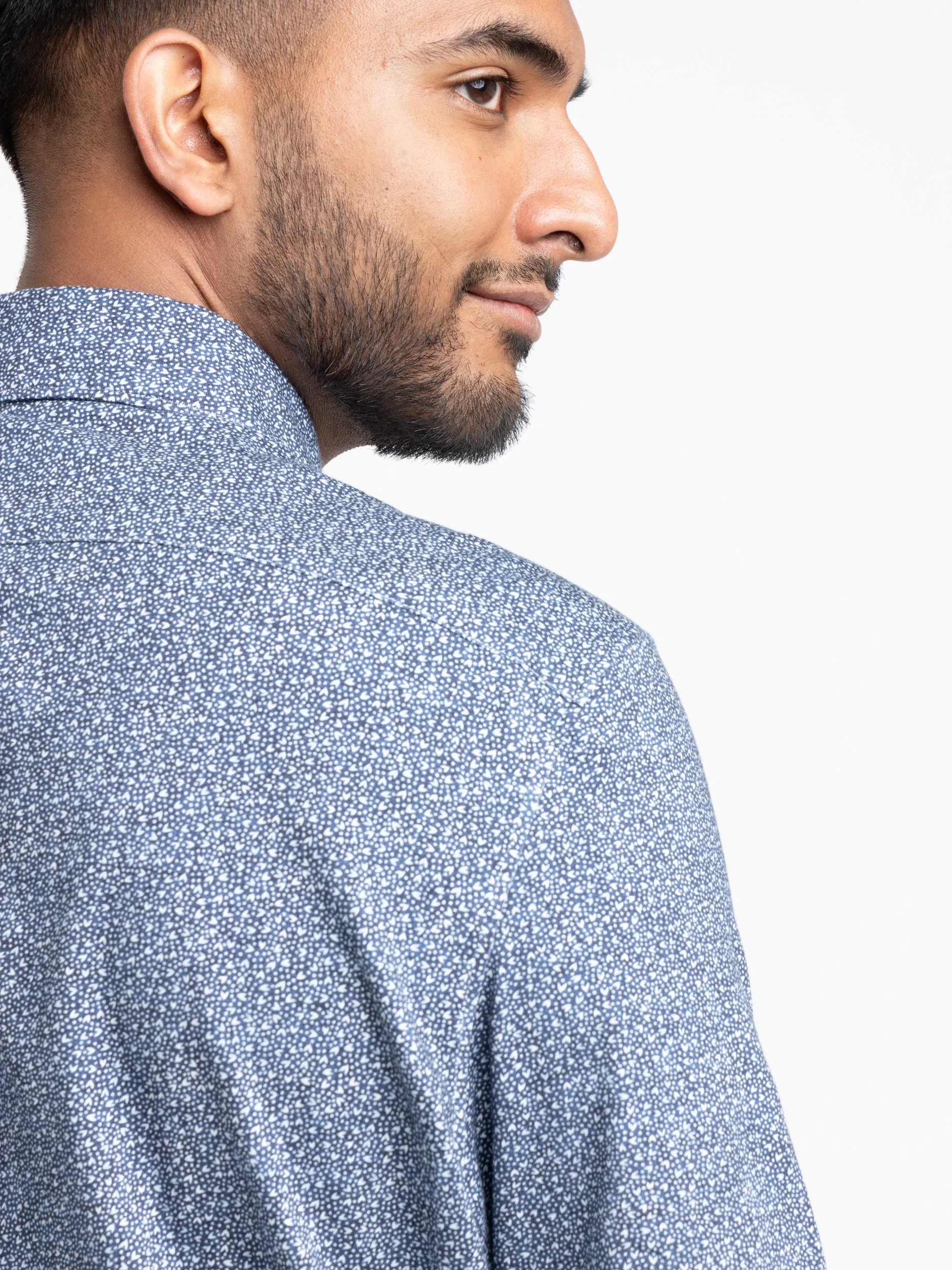 Blue Dotted Short Sleeve Shirt