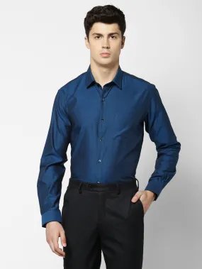 Blue Solid Formal Shirt