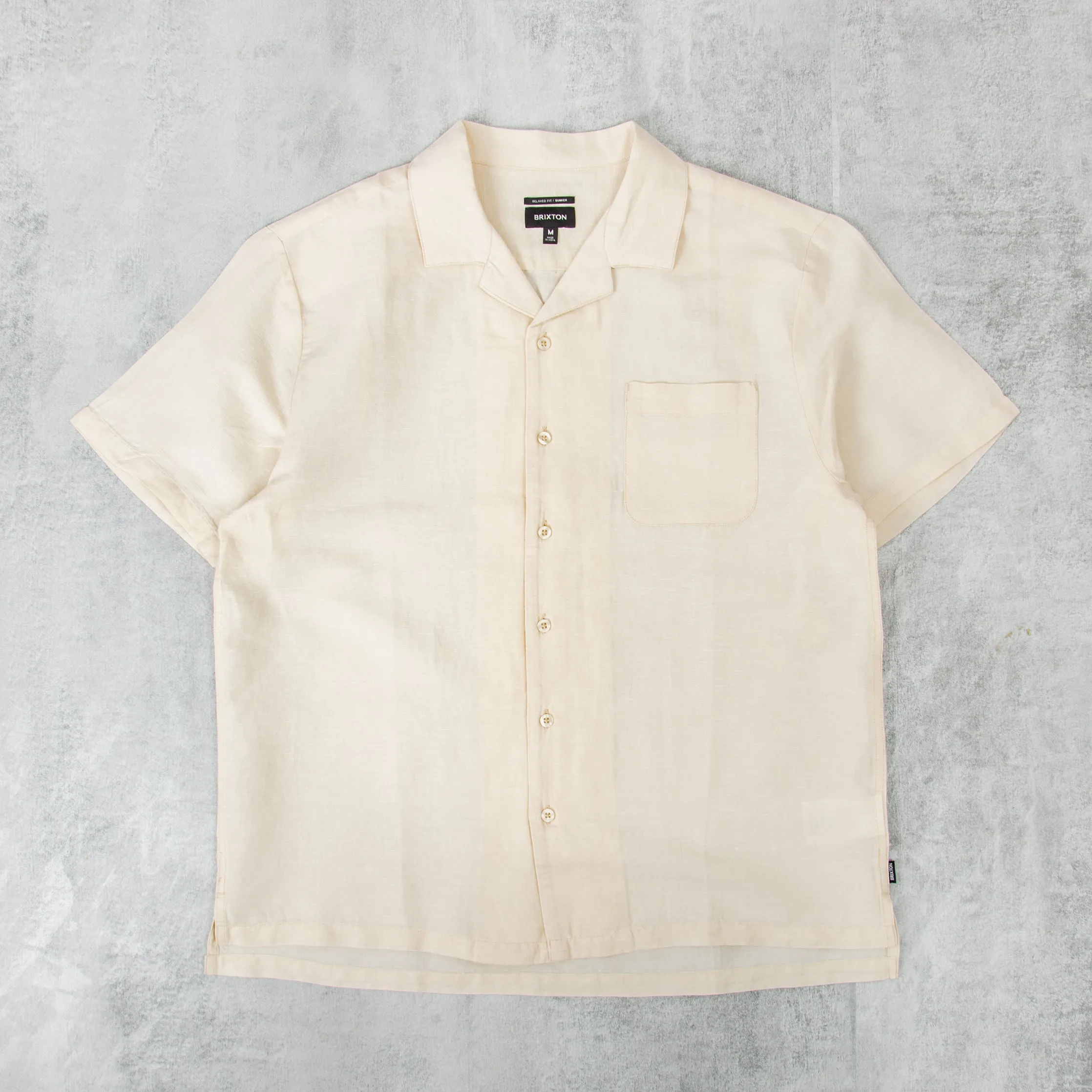 Brixton Bunker Linen Blend Shirt - Whitecap