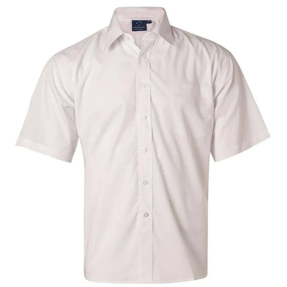 BS01S Men's Poplin Short Sleeve Business Shirt