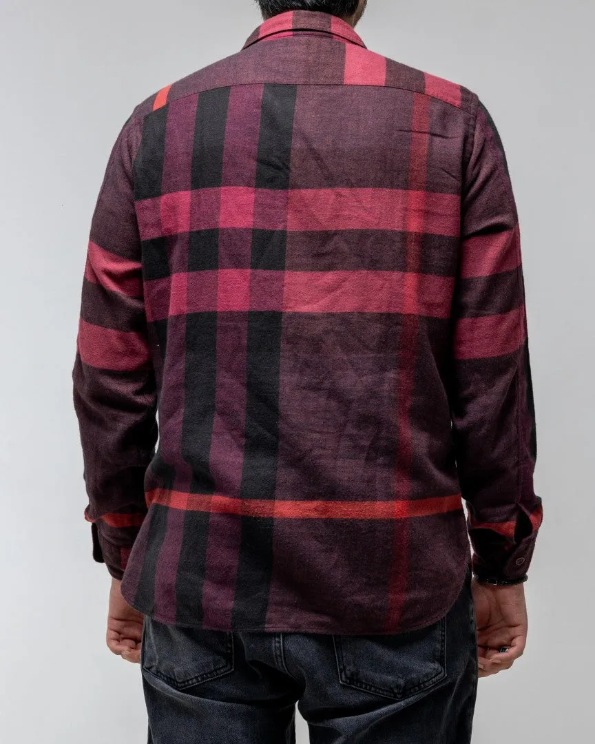 BURBERRY RED/BLACK BUTTON DOWN SHIRT