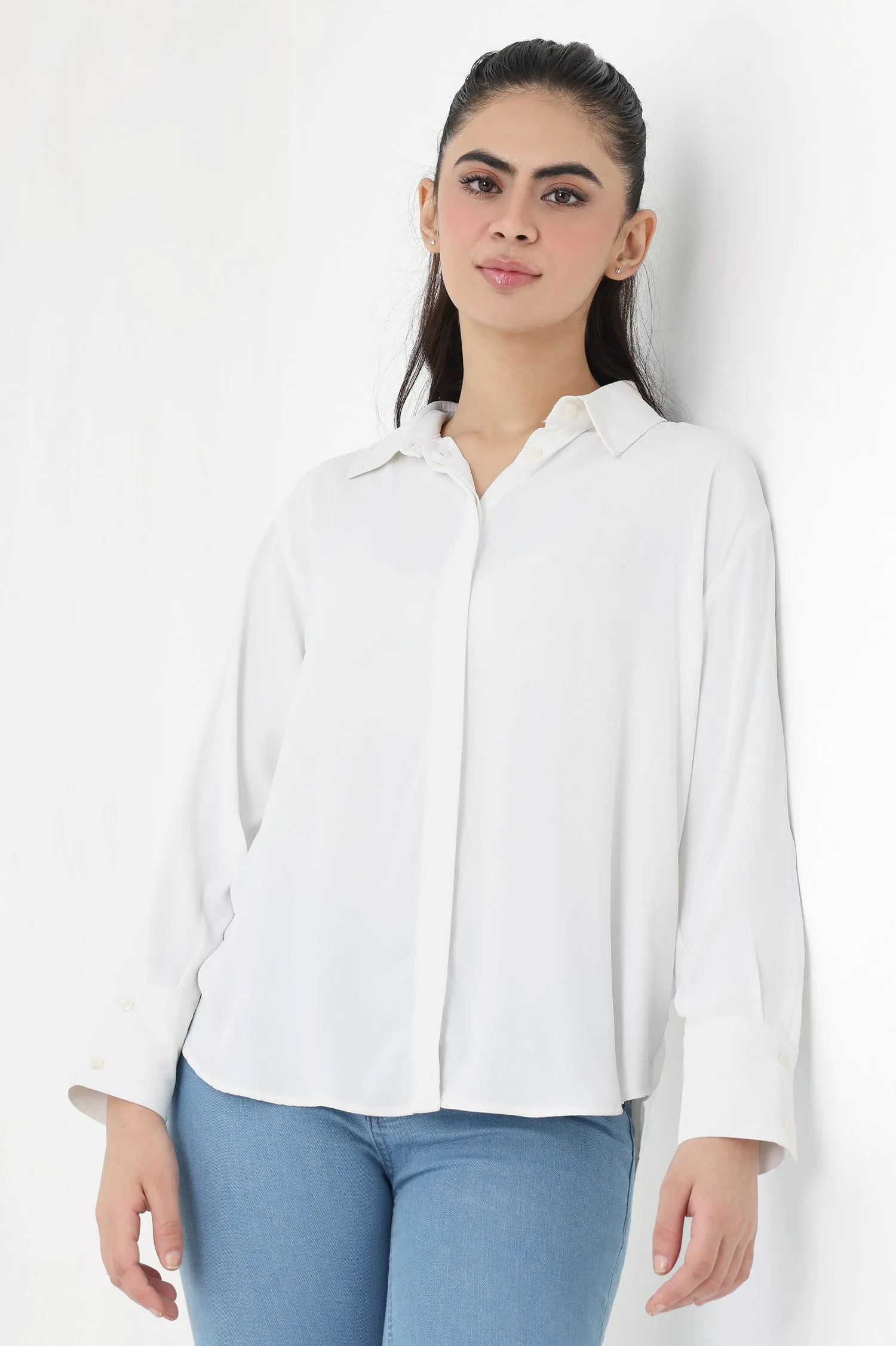 BUTTON-DOWN COLLAR SHIRT-WHITE