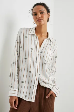 CHARLI STRIPE PALMS LONG SLEEVE SHIRT