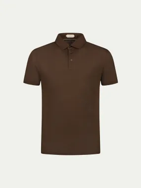 Chocolate Linen Polo Shirt