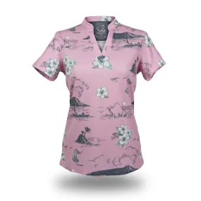 Classic Island Bubblegum Skies - OGA Women's Polo - Pink