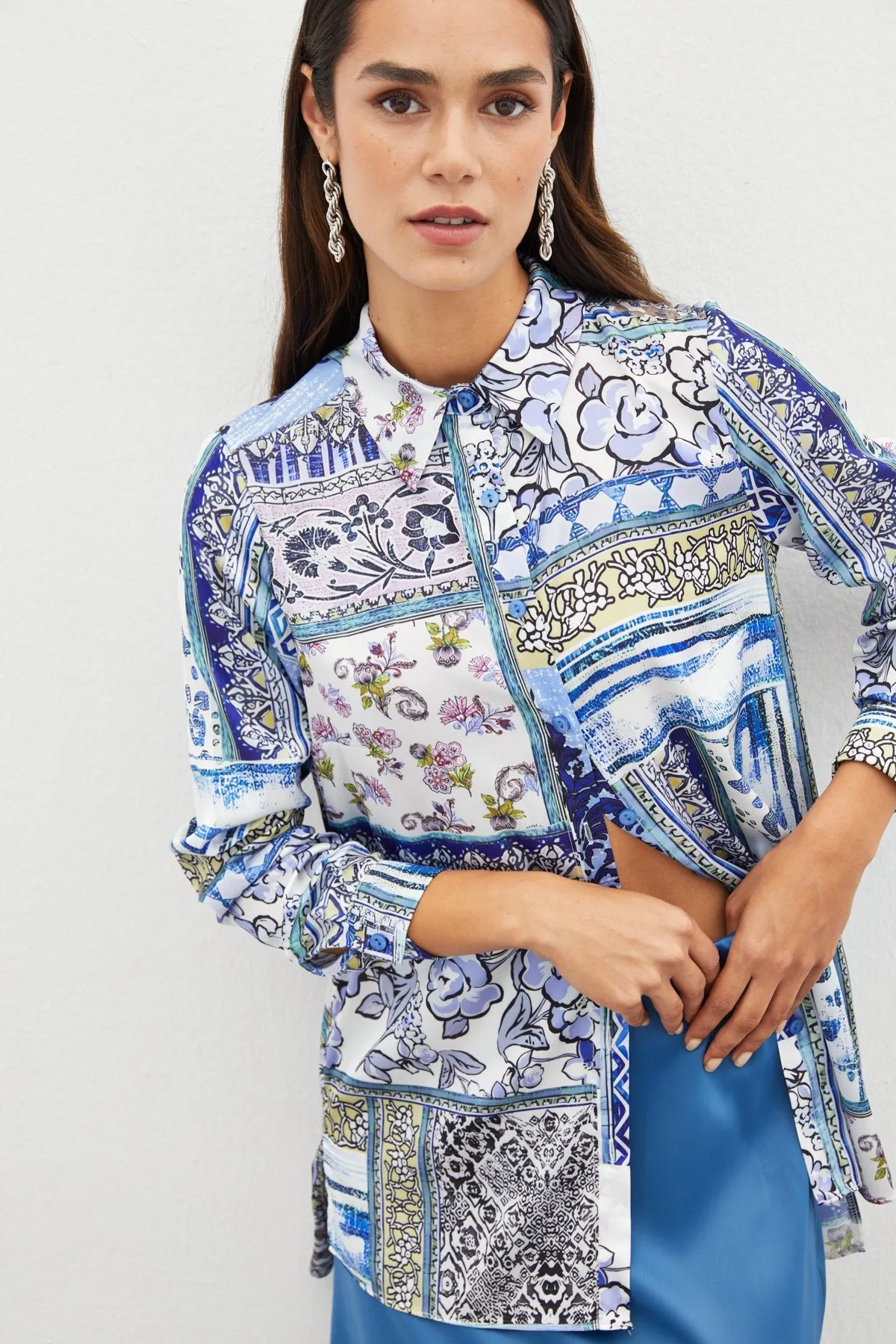 Classic Patterned Shirt - Blue