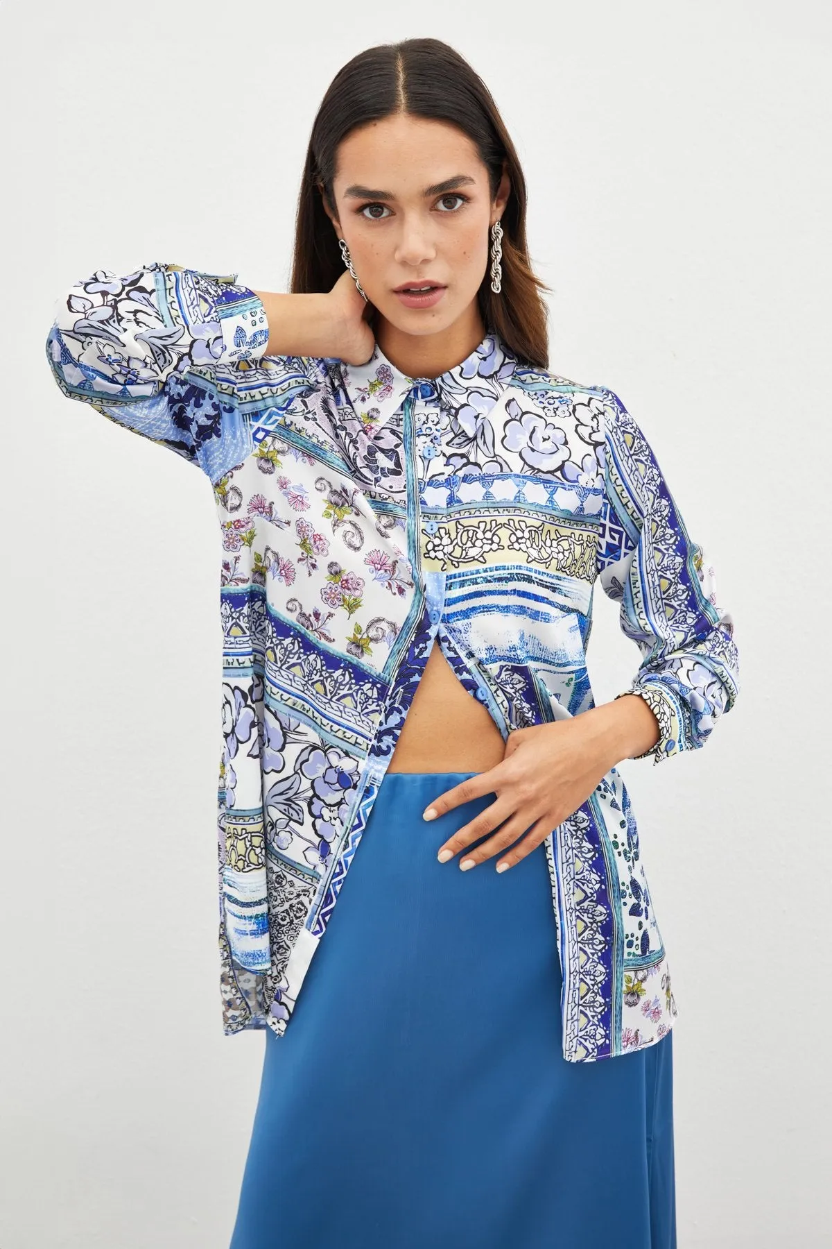 Classic Patterned Shirt - Blue