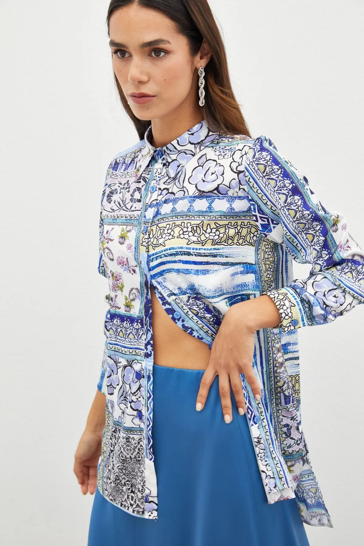 Classic Patterned Shirt - Blue