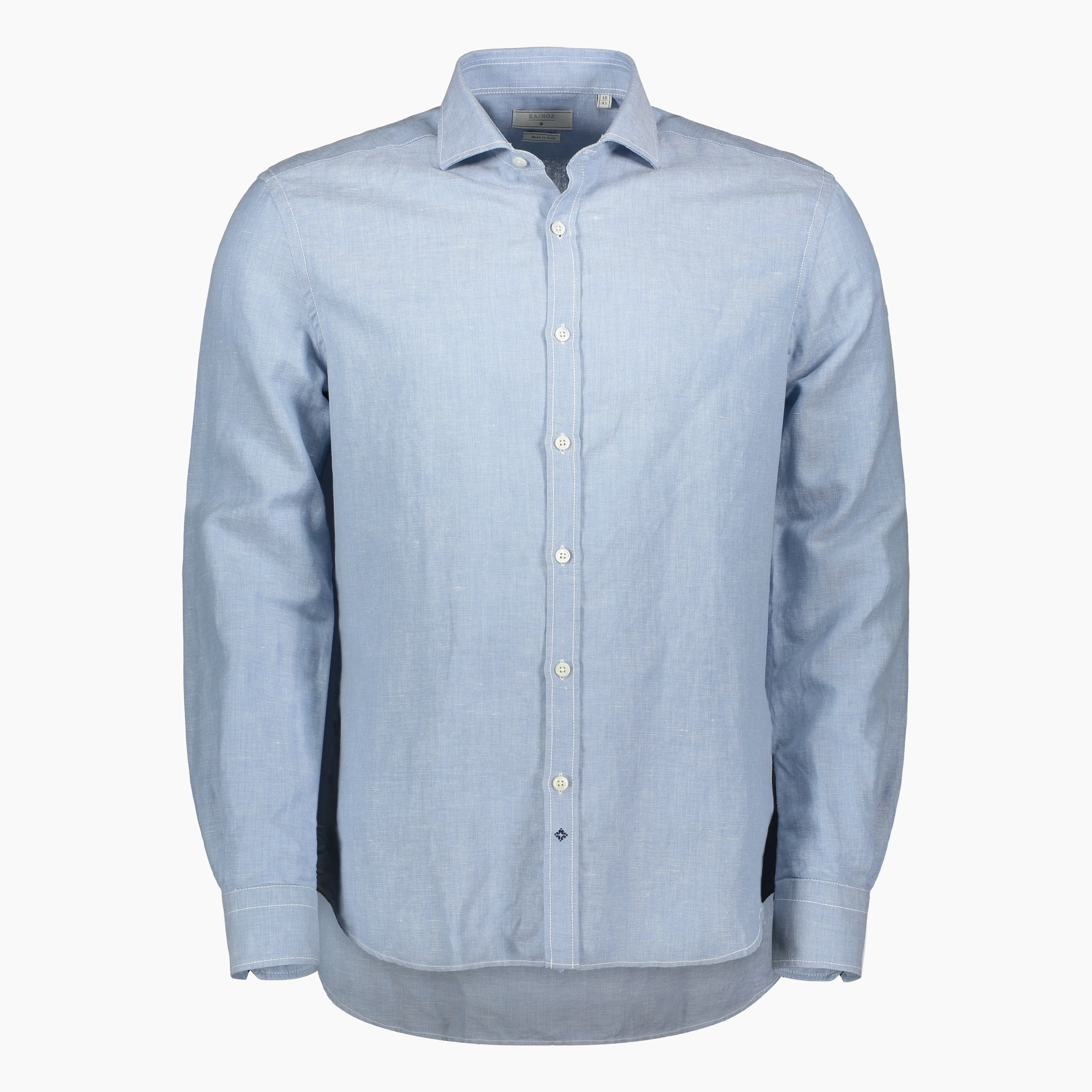 Clodoveu long-sleeved shirt in master oxford linen (sky blue)