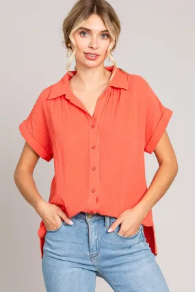 Cotton Gauze Button Down Shirt