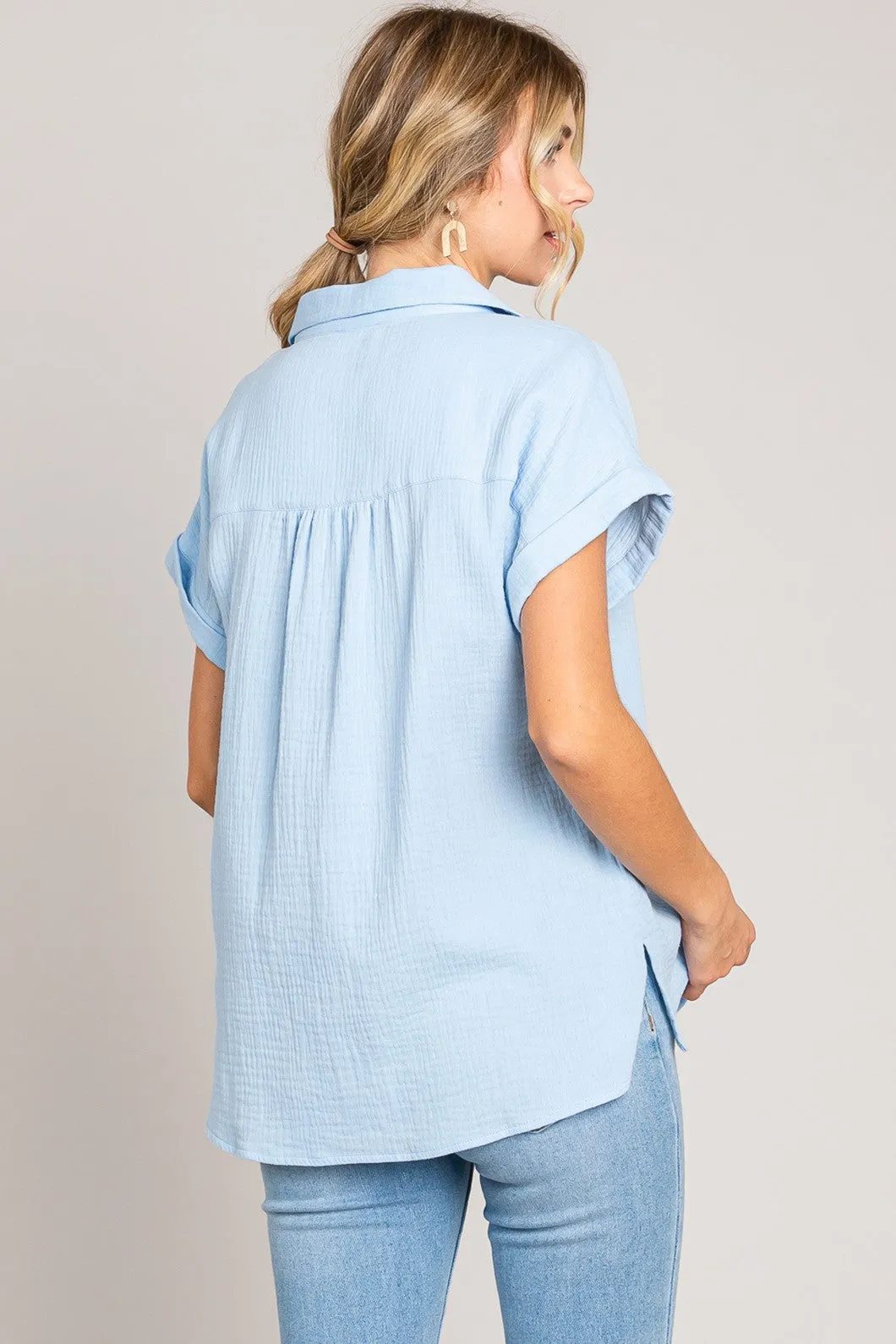 Cotton Gauze Button Down Shirt