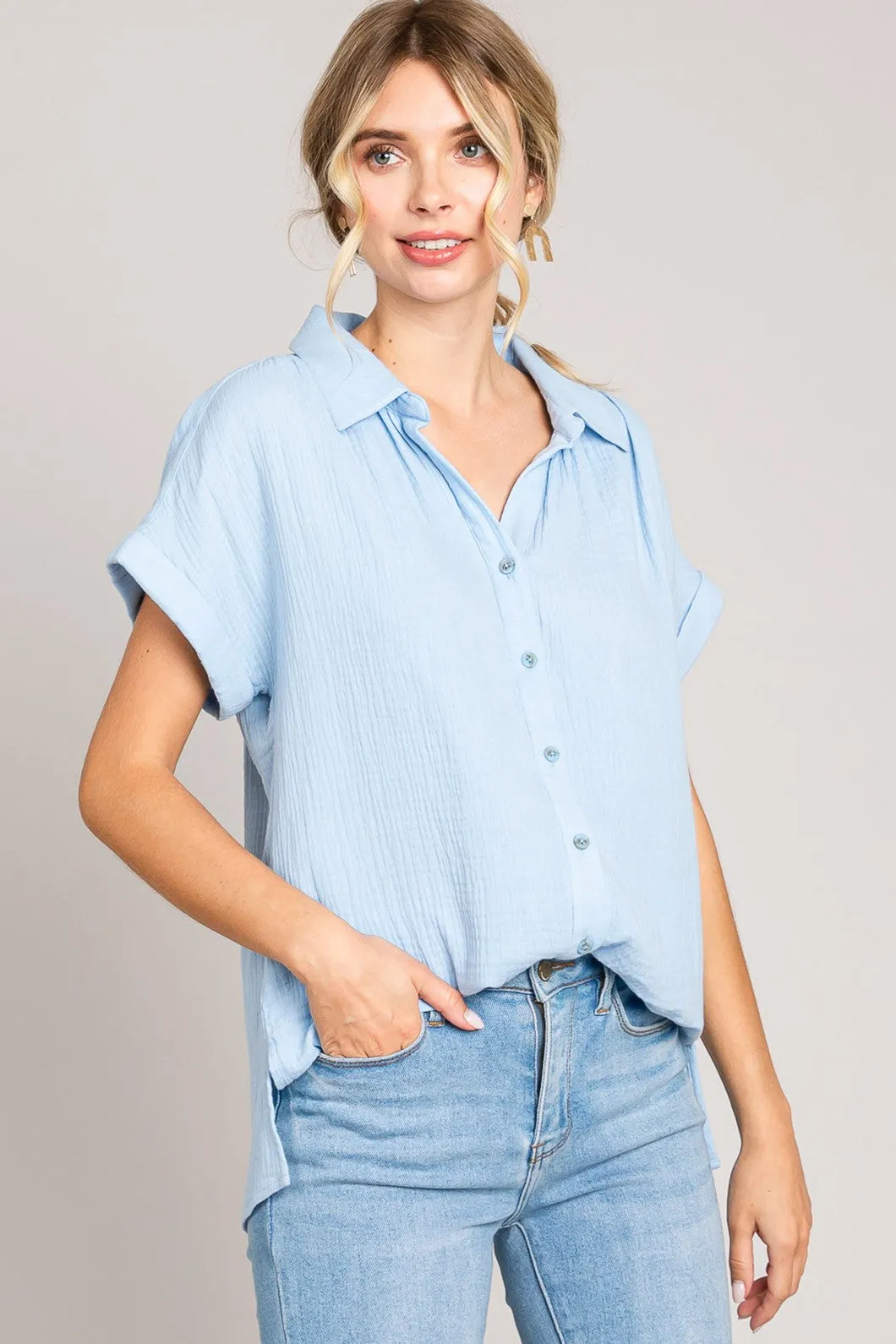 Cotton Gauze Button Down Shirt