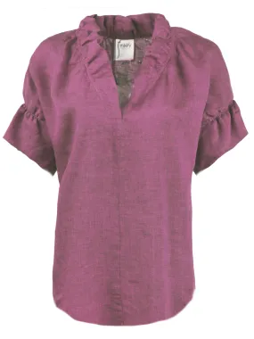 Crosby Washed Linen Shirt Rockstar Pink Purple