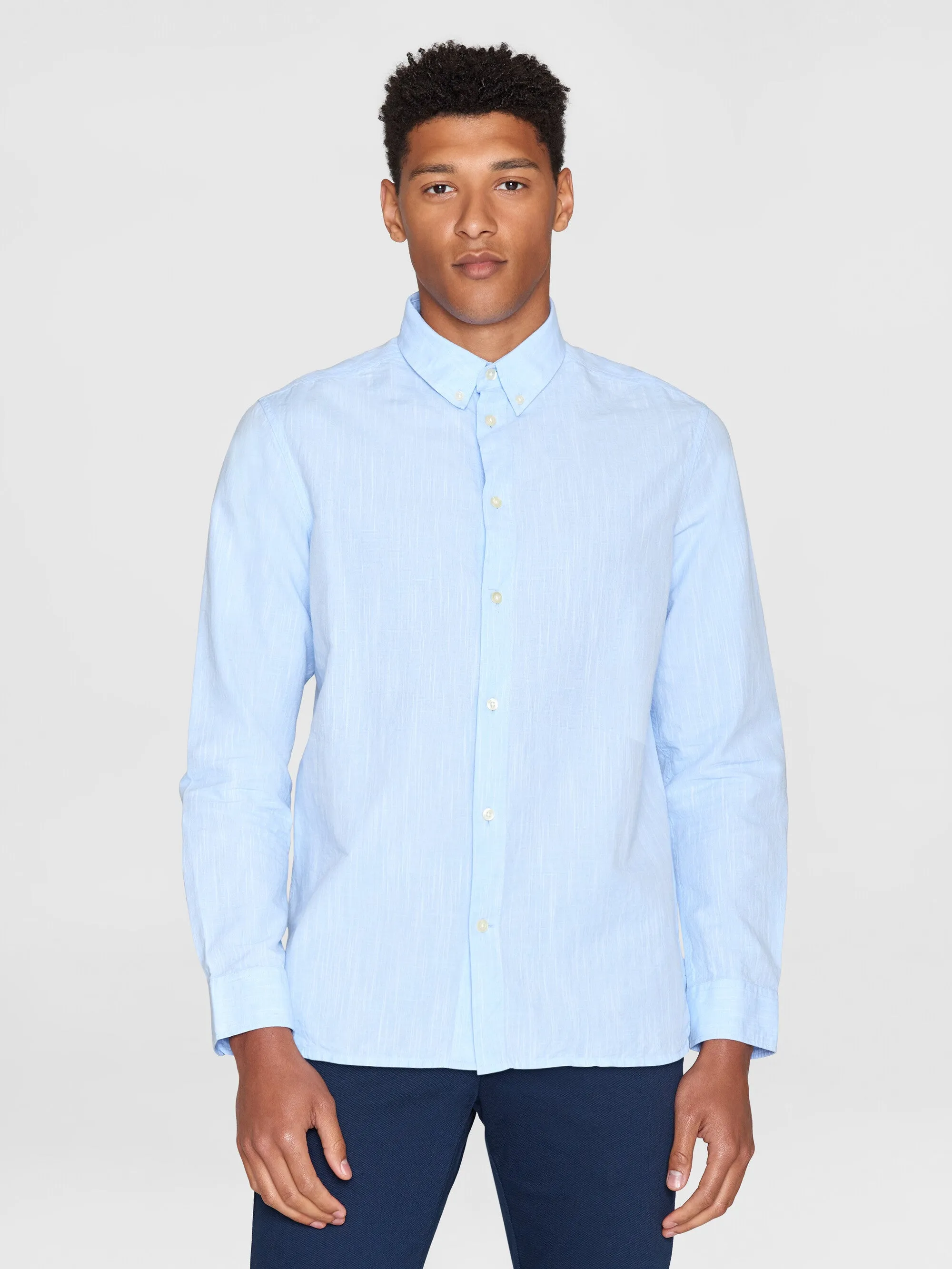 Custom fit linen shirt - Skyway