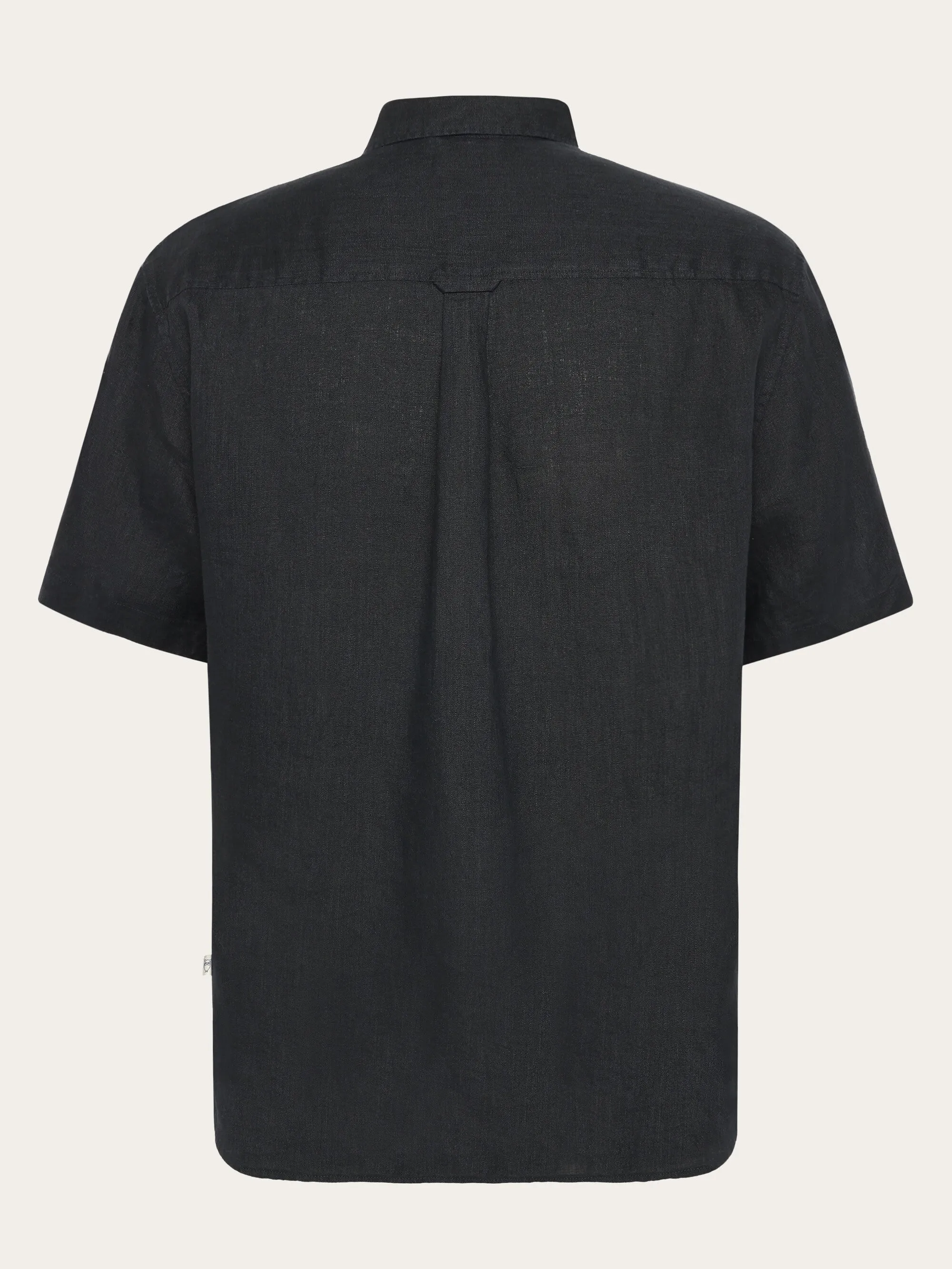 Custom fit linen short sleeve shirt - Black Jet