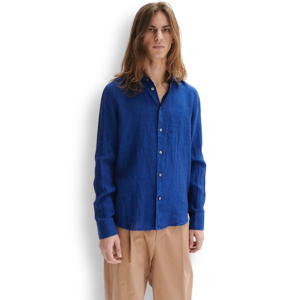 Delikatessen Feel Good Shirt D715/M12 cobalt blue linen