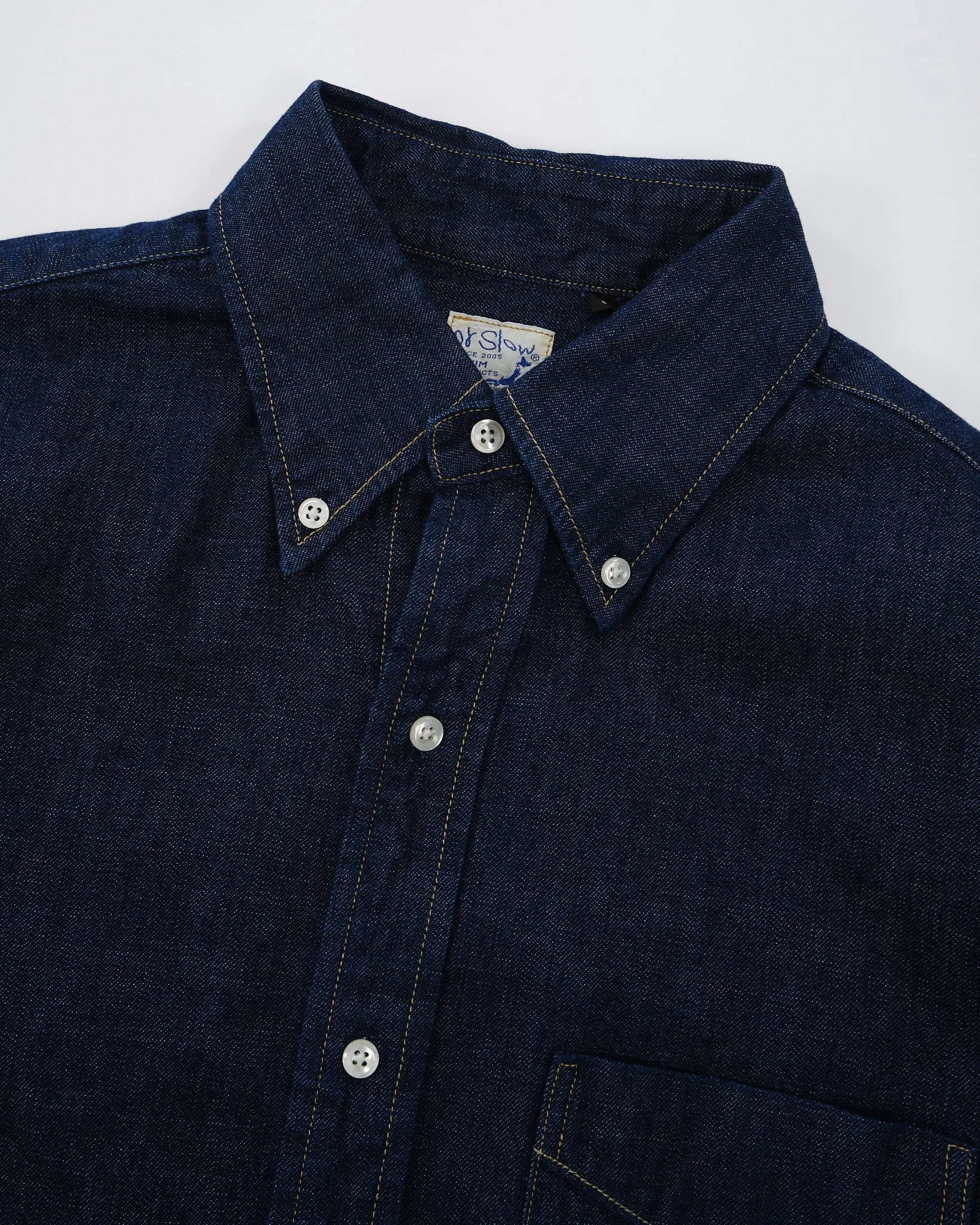 DENIM BUTTON DOWN SHIRT ONE WASH