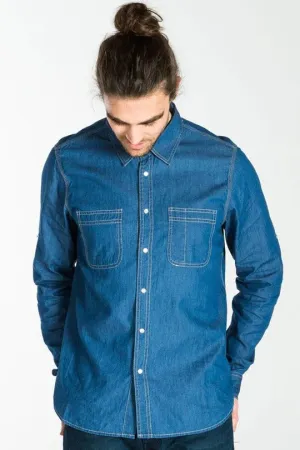 DEXTER Men's Denim Shirt - Long or Short Sleeve.