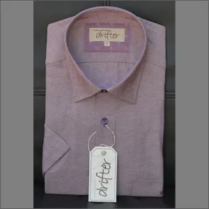 Dg's Purple Birdseye Check Short Sleeve Shirt 