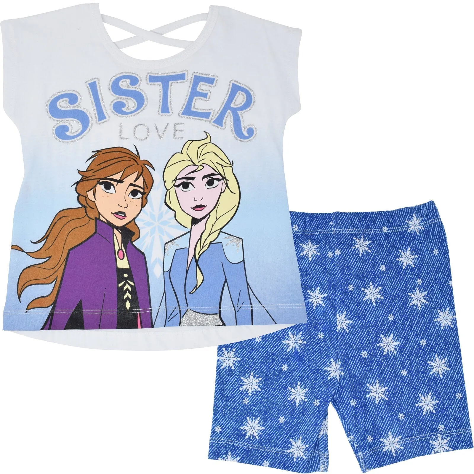 Disney Frozen T-Shirt and Bike Shorts Outfit Set