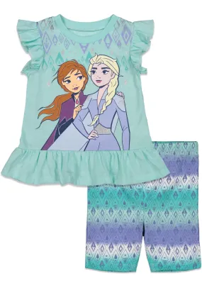 Disney Frozen T-Shirt and Bike Shorts Outfit Set