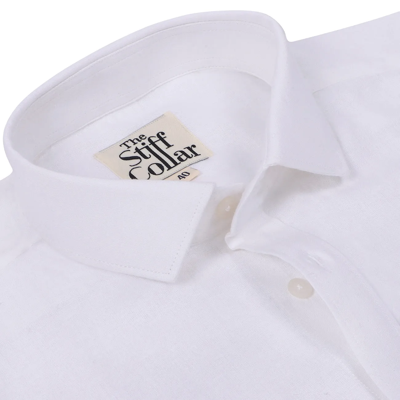 Dove White Cotton Linen Half Sleeve Shirt