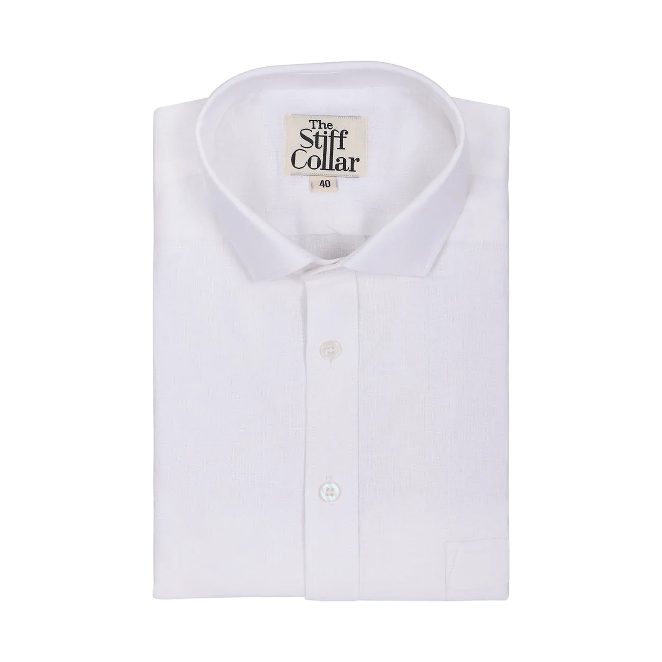 Dove White Cotton Linen Half Sleeve Shirt