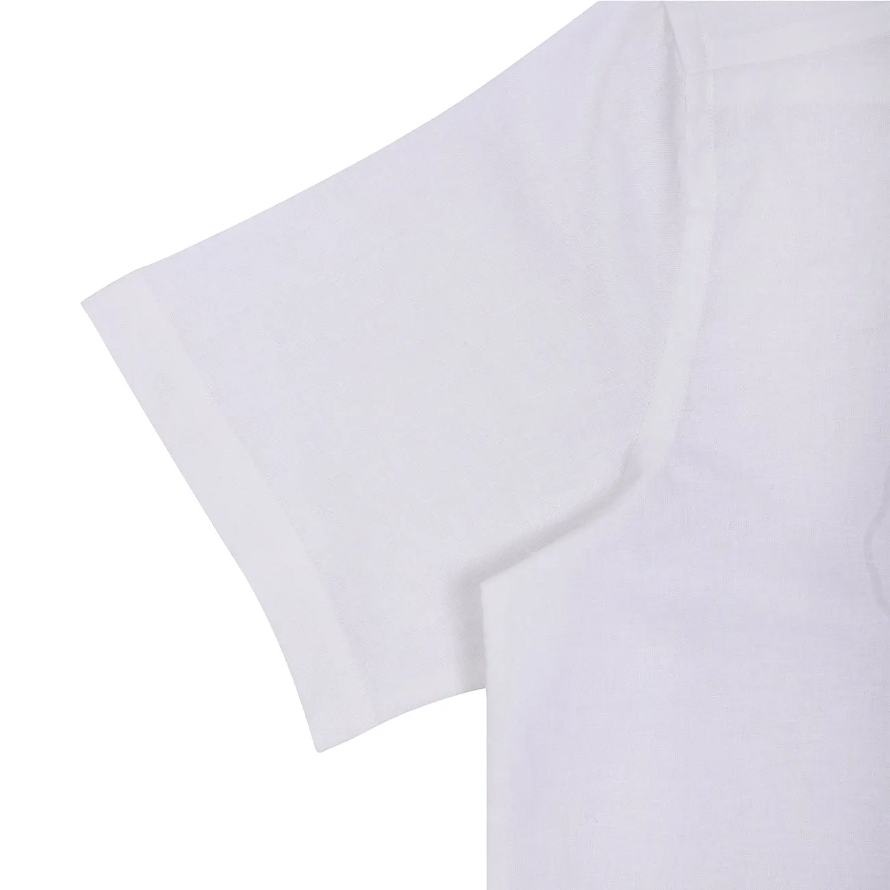 Dove White Cotton Linen Half Sleeve Shirt