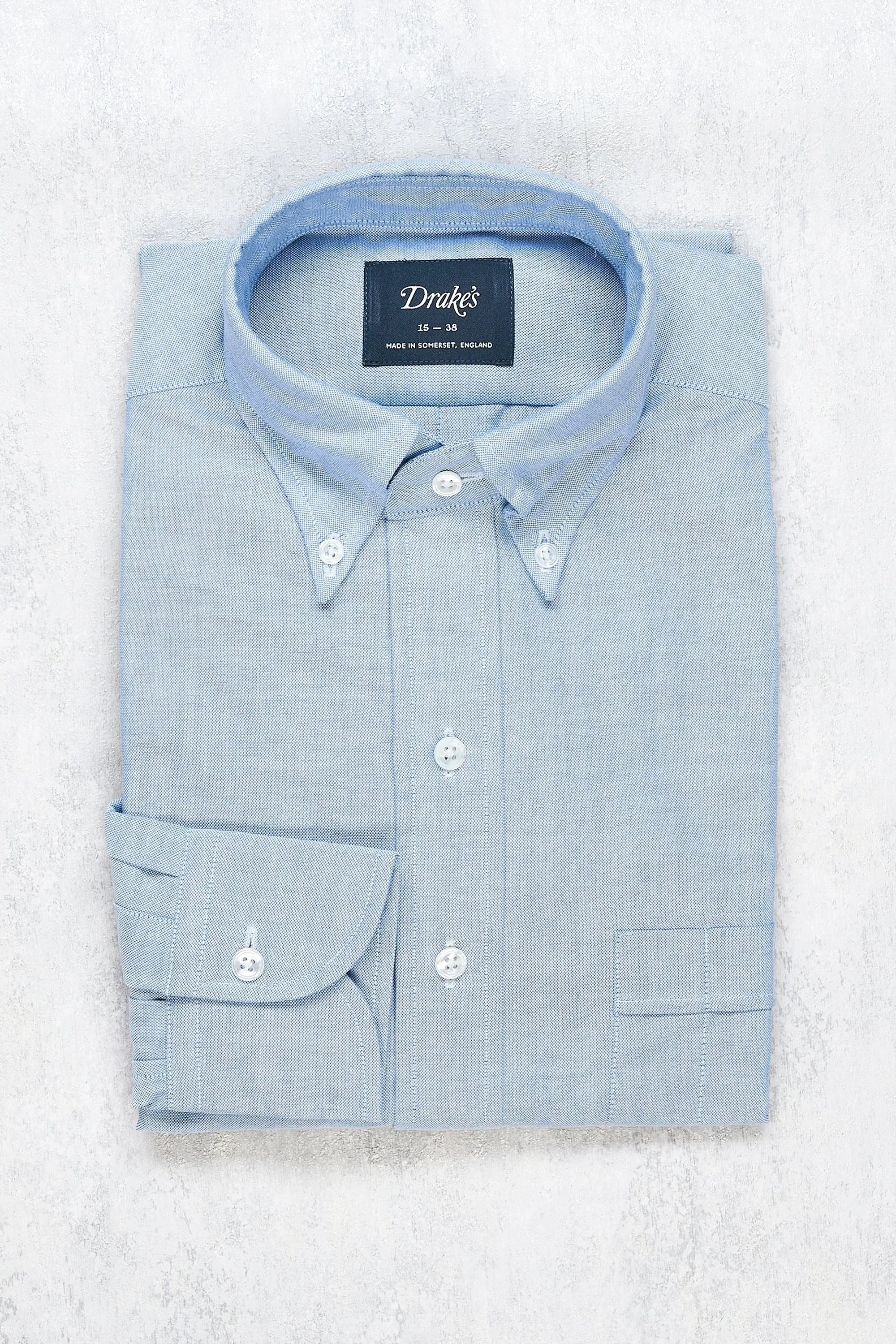 Drake's Blue Button-down Cotton Shirt