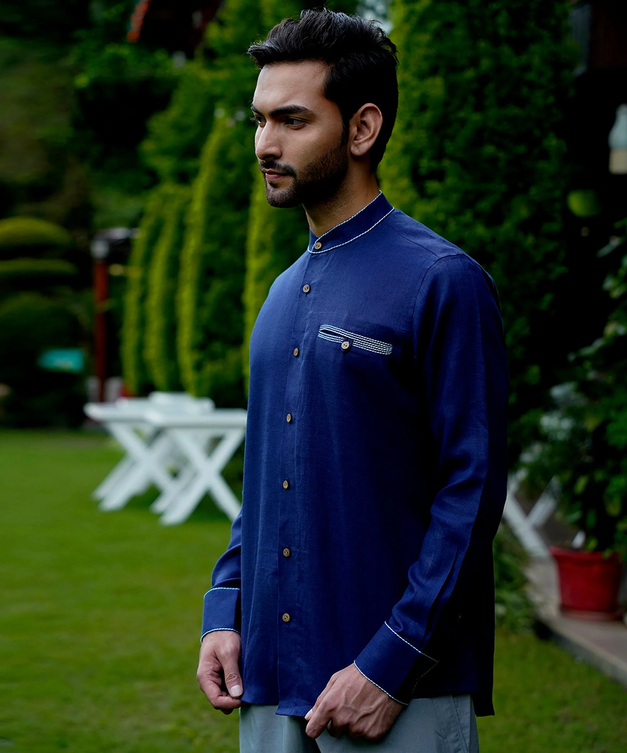 Egyptian Blue Linen Shirt