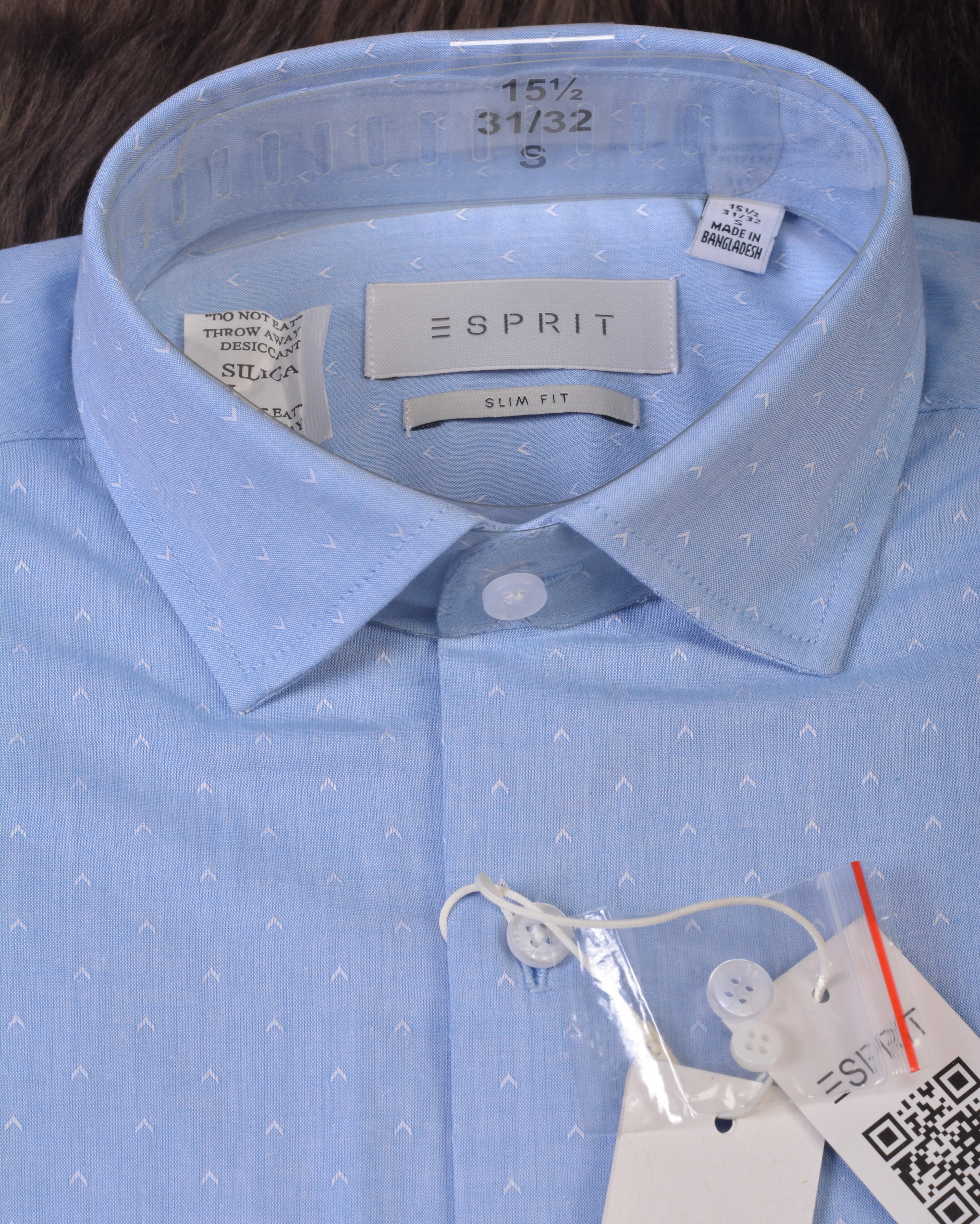 Esprit Slim fit, sustainable cotton shirt Blue Arrow Tacher